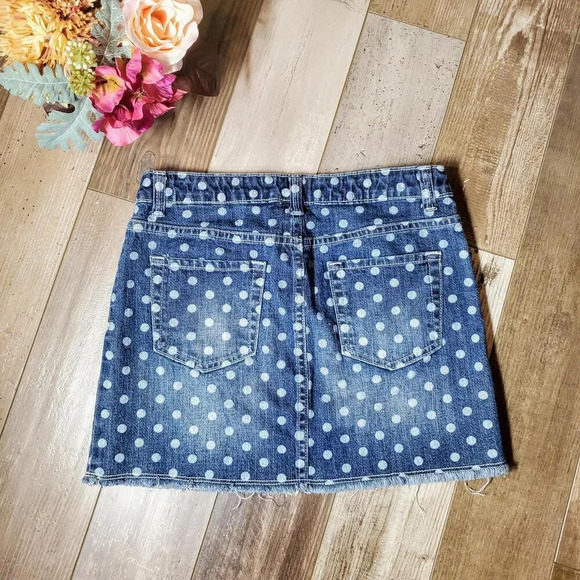 Cherokee Girls Polka Dot Denim Skirt Size XL (14/16) - Picture 11 of 12